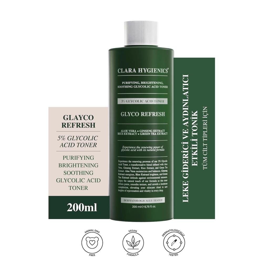 Clara Hygienics 5% Glycolic Acid Brightening Toner 200 mlSkincareTorqelo.com