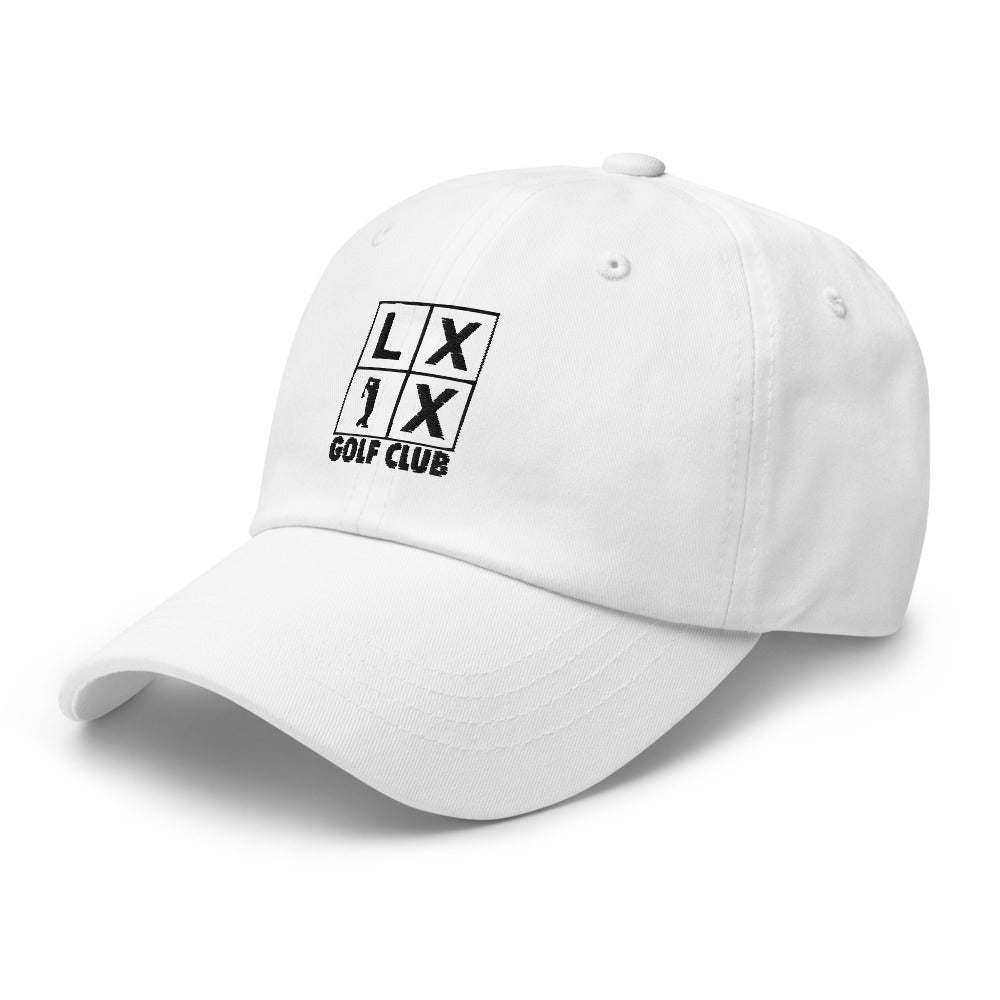 Four Box Logo Dad Hat - Black Logo by LXIX GOLF CLUB