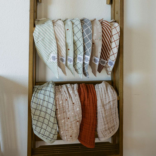 Clay Bandana Bib Set (8 pack) by Parker Baby Co.