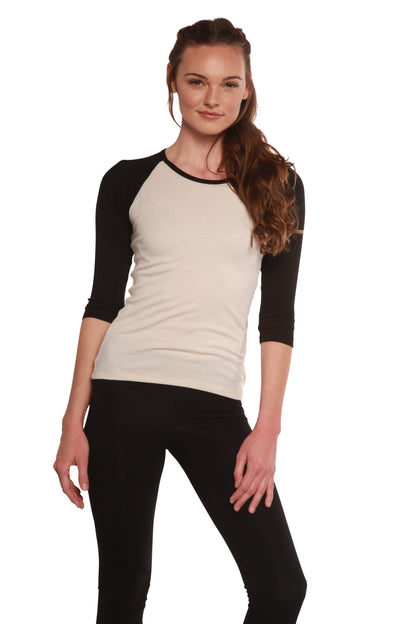 Women's 3/4 sleeve baseball tee – view 2
