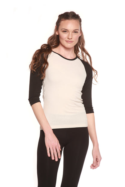 Women's 3/4 sleeve baseball tee – view 3
