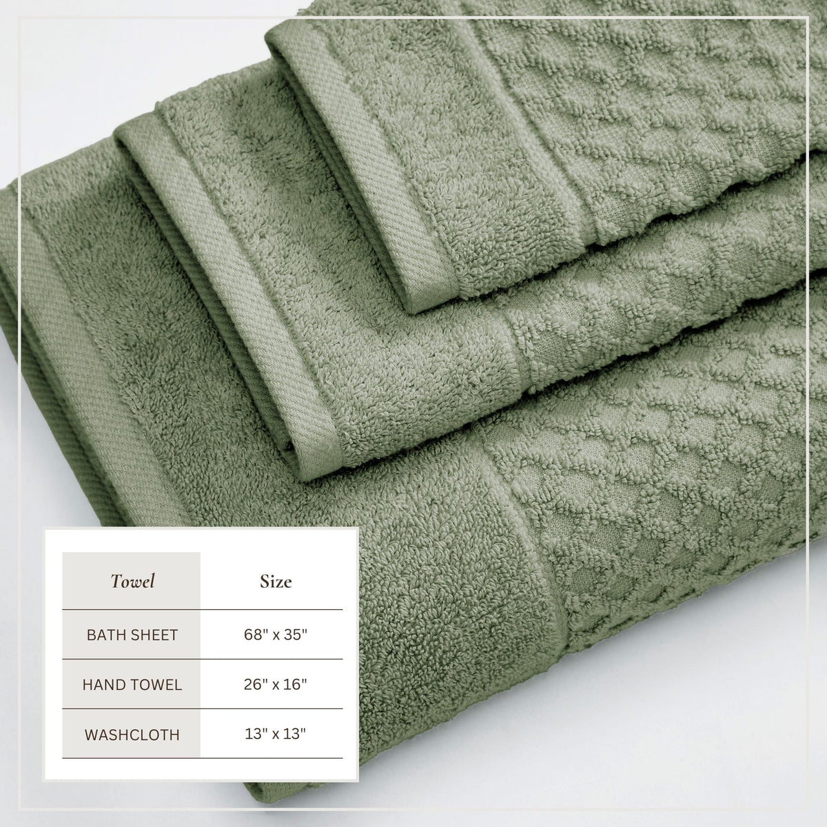 Cotton Diamond Waffle Weave Bath Towel Set - Grayson Collection by Great Bay Home