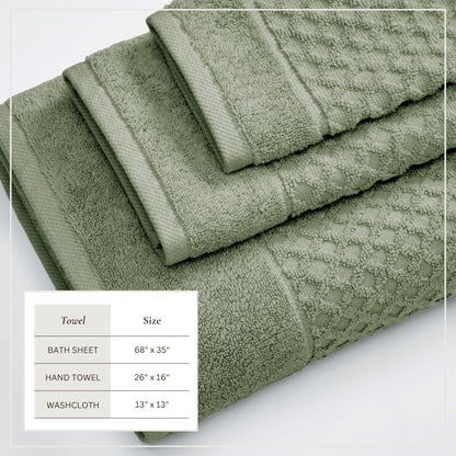Cotton Diamond Waffle Weave Bath Towel Set - Grayson Collection by Great Bay Home