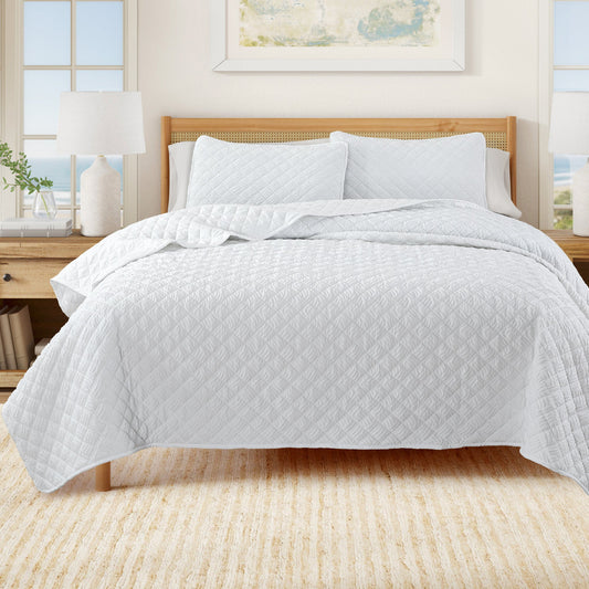 Diamond Embossed Quilt Set - Diamond Microsculpt Collection by Great Bay Home