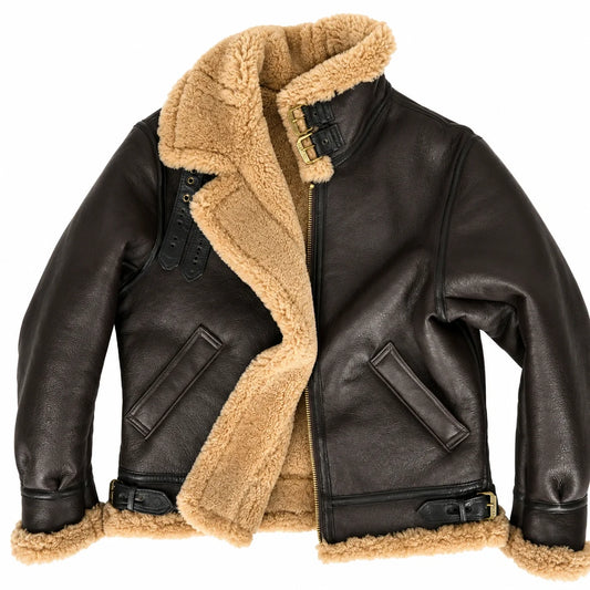 Cockpit USA Men's Spitfire B-3 Sheepskin Bomber Jacket | Made In USA by Legendary USA