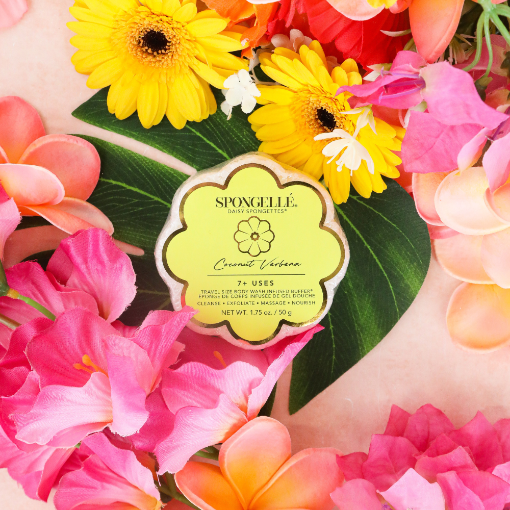 Coconut Verbena | Daisy SpongetteBody Wash Infused BufferTorqelo.com