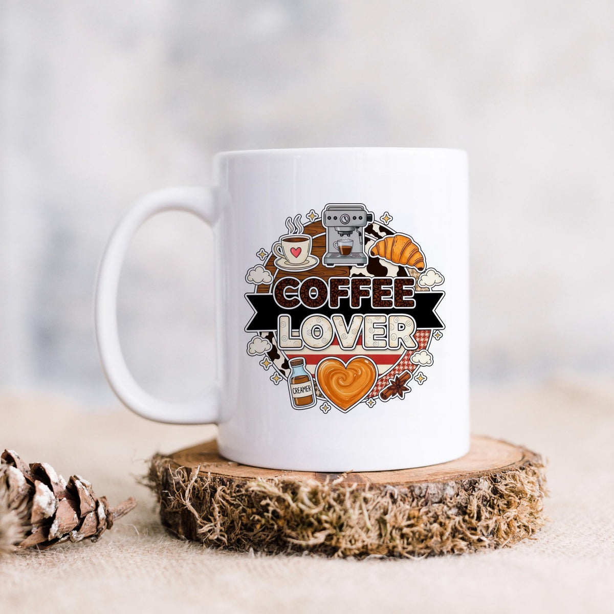 Coffee Lover Mug - Espresso Machine Ceramic Coffee Cup Gift for Latte LoversTorqelo.com