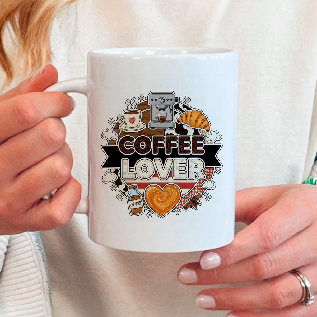 Coffee Lover Mug - Espresso Machine Ceramic Coffee Cup Gift for Latte LoversTorqelo.com