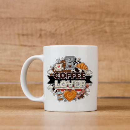 Coffee Lover Mug - Espresso Machine Ceramic Coffee Cup Gift for Latte LoversTorqelo.com