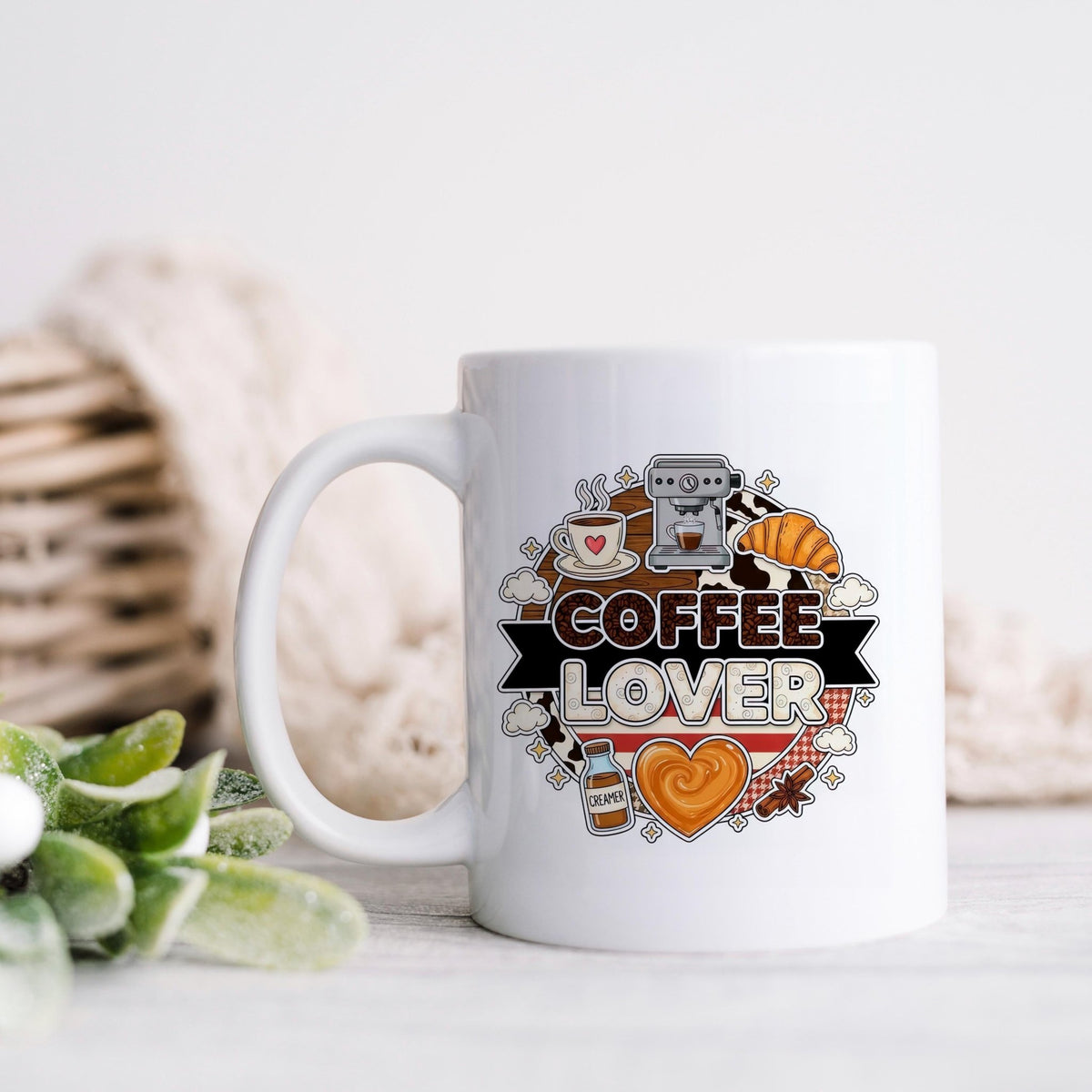 Coffee Lover Mug - Espresso Machine Ceramic Coffee Cup Gift for Latte LoversTorqelo.com