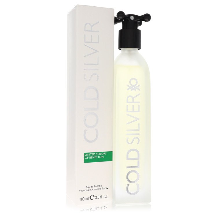 Cold Silver by Benetton Eau De Toilette Spray 3.3 oz for Men by Avera Group