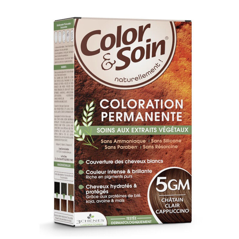 Color & Soin Hair Dye 5GM Light Brown for Vibrant Color by Beauty Care Bag