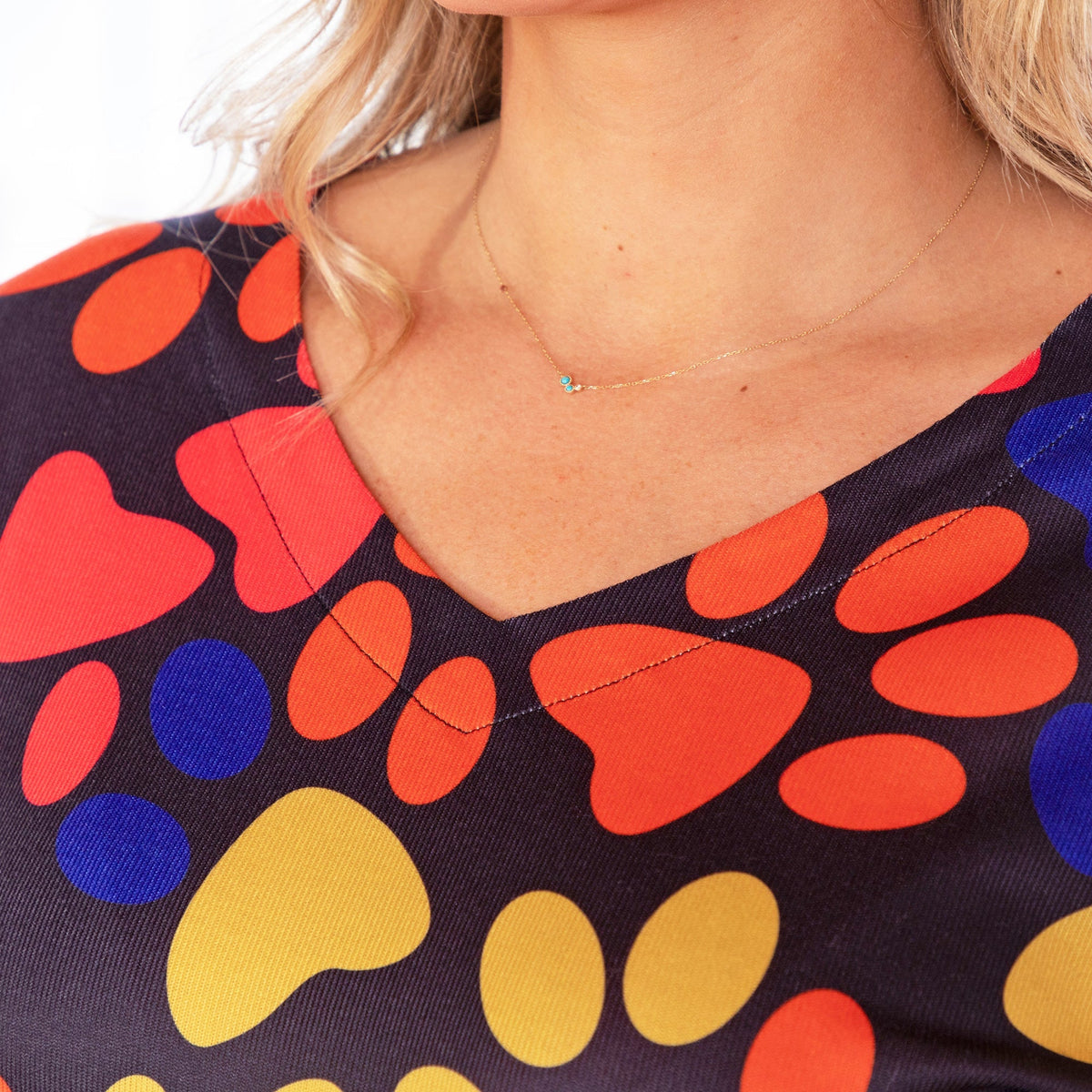Colorful Paw Print Long Sleeve V-Neck TopSweaters & CardigansTorqelo.com