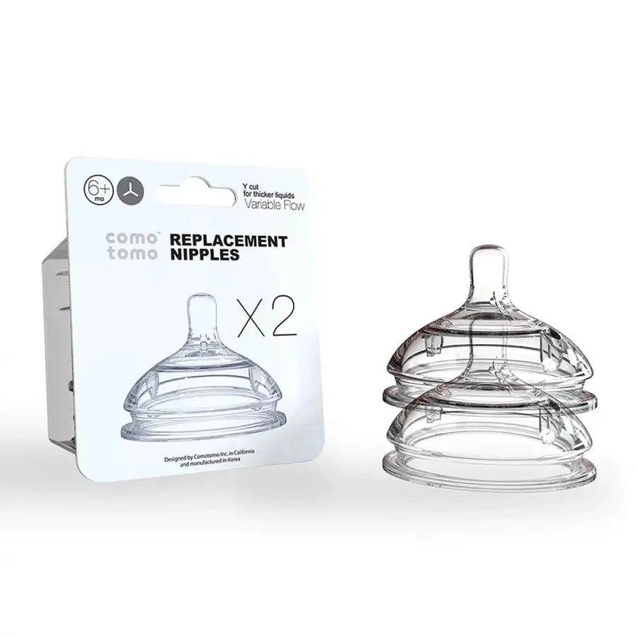 Comotomo Silicone Variable Flow Nipples 6M+ 2-Pack by Beauty Care Bag