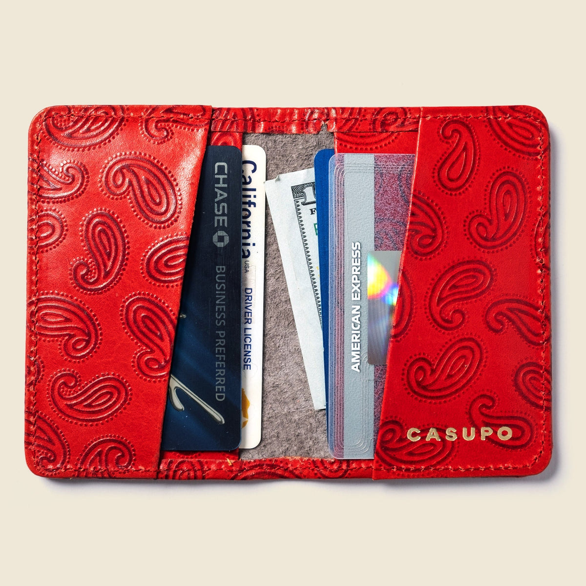 Compact Bifold with RFID Protection - Red PaisleySmall BifoldTorqelo.com