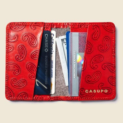Compact Bifold with RFID Protection - Red PaisleySmall BifoldTorqelo.com