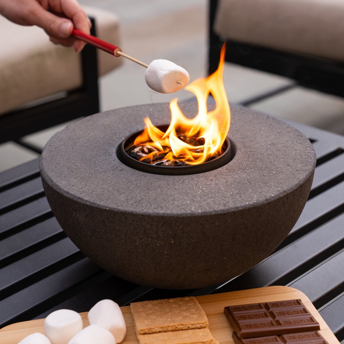 Concrete Semi-Round Fire PitOutdoorsTorqelo.com