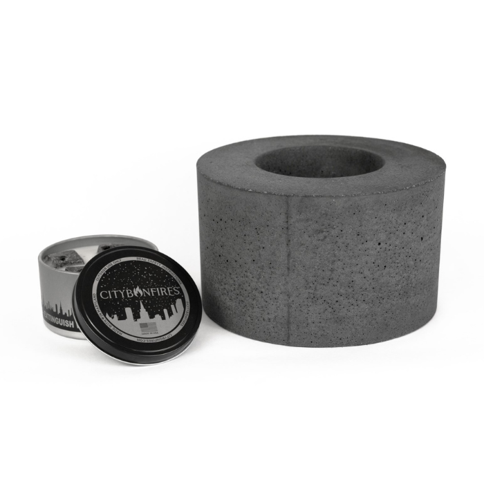 Classic Cylinder Concrete Fire Pit by City Bonfires