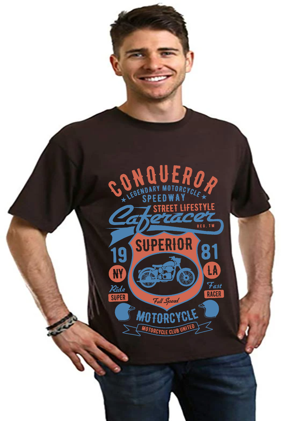 Conqueror Speedway men's bamboo graphic T-shirt – view 3