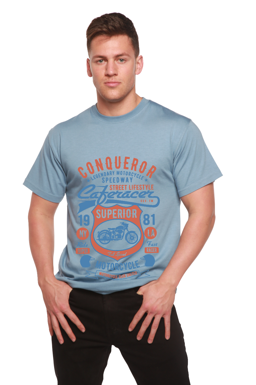 Conqueror Speedway men's bamboo graphic T-shirt – view 4