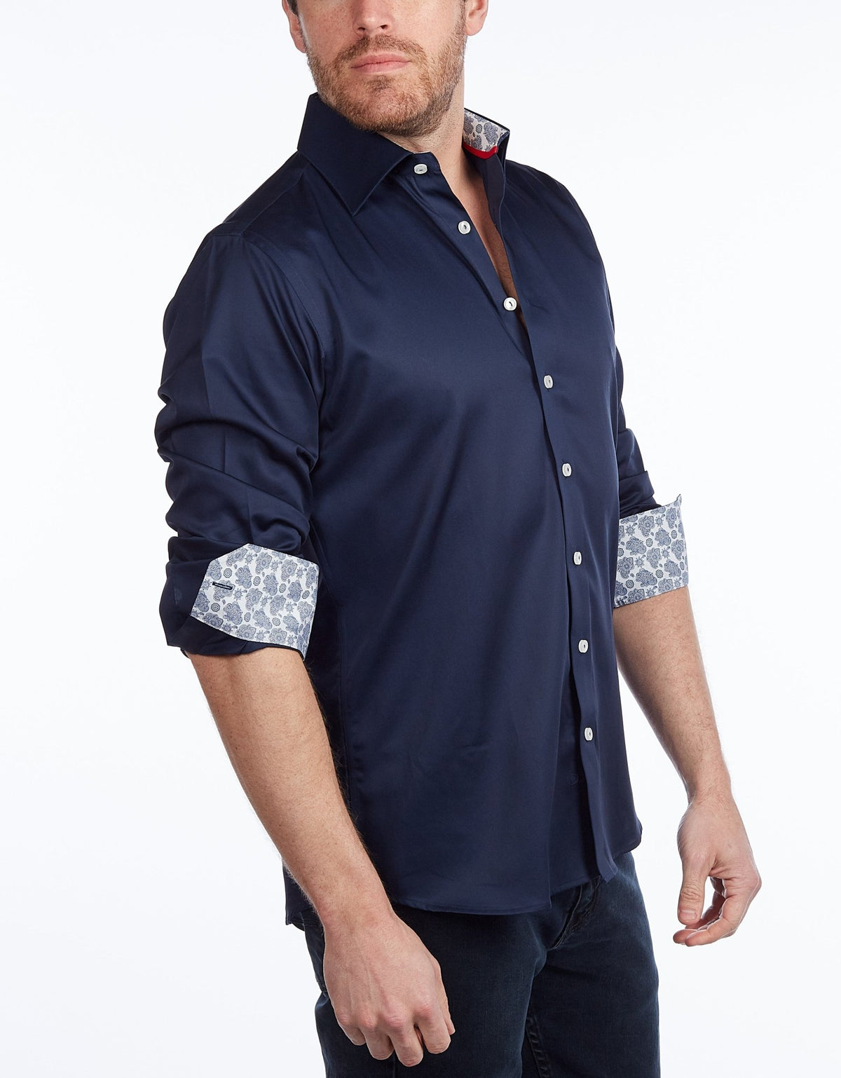 Contrast Collar Button-Up Shirt // Contemporary Fit - contrast trimming - final sale - Size SmallShirts & TopsTorqelo.com