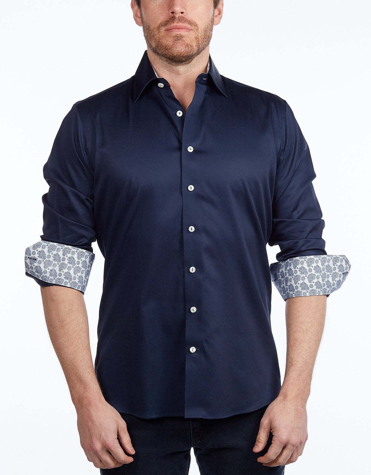 Contrast Collar Button-Up Shirt // Contemporary Fit - contrast trimming - final sale - Size SmallShirts & TopsTorqelo.com