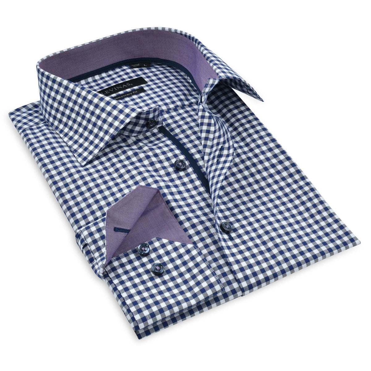 Contrast Collar Button-Up Shirt // Navy + Burgundy - Contemporary Fit - contrast trimming- final sale - Size SmallShirts & TopsTorqelo.com
