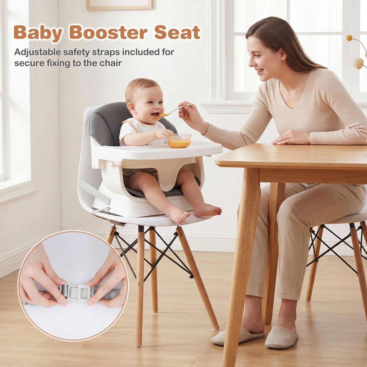 Convertible High Chair for Babies and Toddlers Solid Wood Baby Feeding Chair with 3-Position Adjustable TrayTorqelo.com
