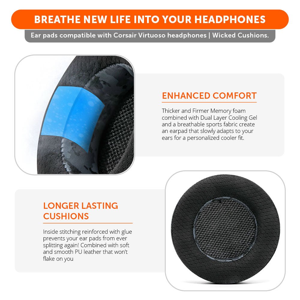 Corsair Virtuoso Earpads - WC FreeZe Cooling GelCooling Gel Ear PadsTorqelo.com