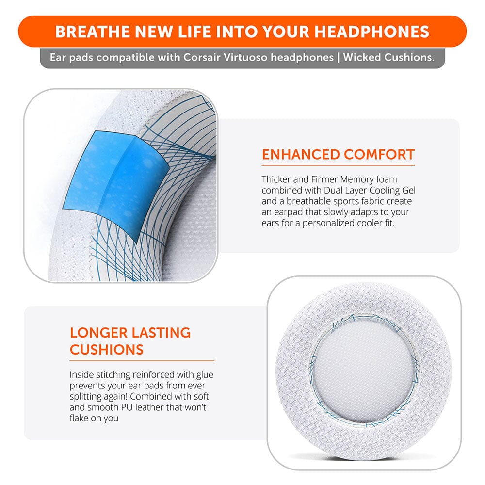 Corsair Virtuoso Earpads - WC FreeZe Cooling GelCooling Gel Ear PadsTorqelo.com