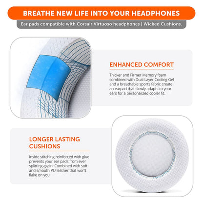 Corsair Virtuoso Earpads - WC FreeZe Cooling GelCooling Gel Ear PadsTorqelo.com