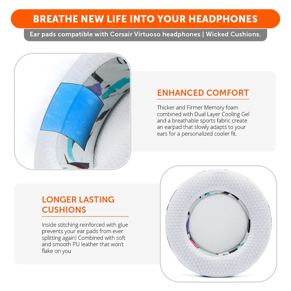 Corsair Virtuoso Earpads - WC FreeZe Cooling GelCooling Gel Ear PadsTorqelo.com
