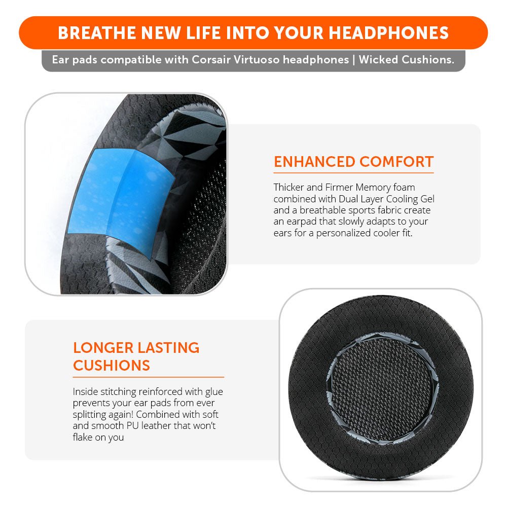 Corsair Virtuoso Earpads - WC FreeZe Cooling GelCooling Gel Ear PadsTorqelo.com