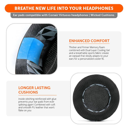 Corsair Virtuoso Earpads - WC FreeZe Cooling GelCooling Gel Ear PadsTorqelo.com