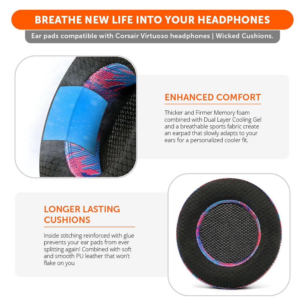 Corsair Virtuoso Earpads - WC FreeZe Cooling GelCooling Gel Ear PadsTorqelo.com