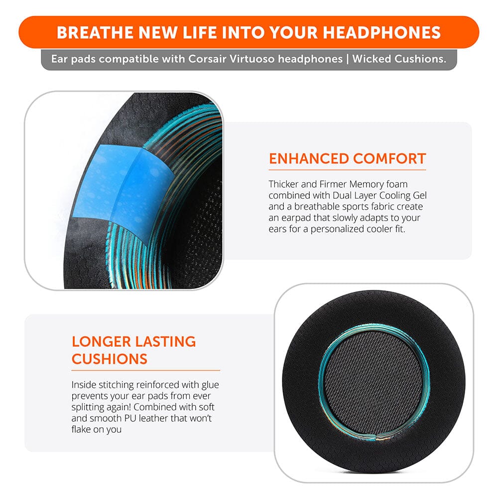 Corsair Virtuoso Earpads - WC FreeZe Cooling GelCooling Gel Ear PadsTorqelo.com
