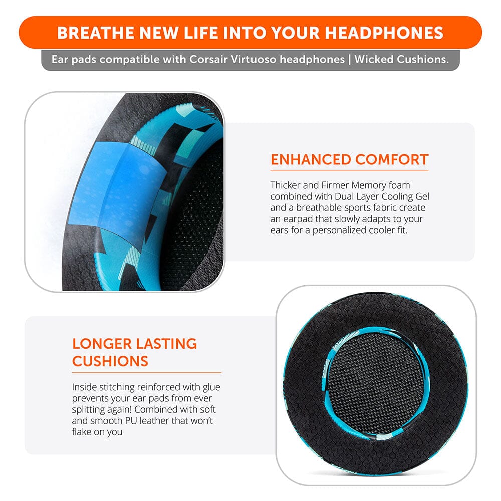 Corsair Virtuoso Earpads - WC FreeZe Cooling GelCooling Gel Ear PadsTorqelo.com