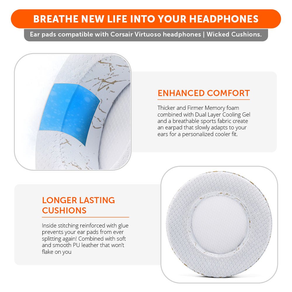 Corsair Virtuoso Earpads - WC FreeZe Cooling GelCooling Gel Ear PadsTorqelo.com