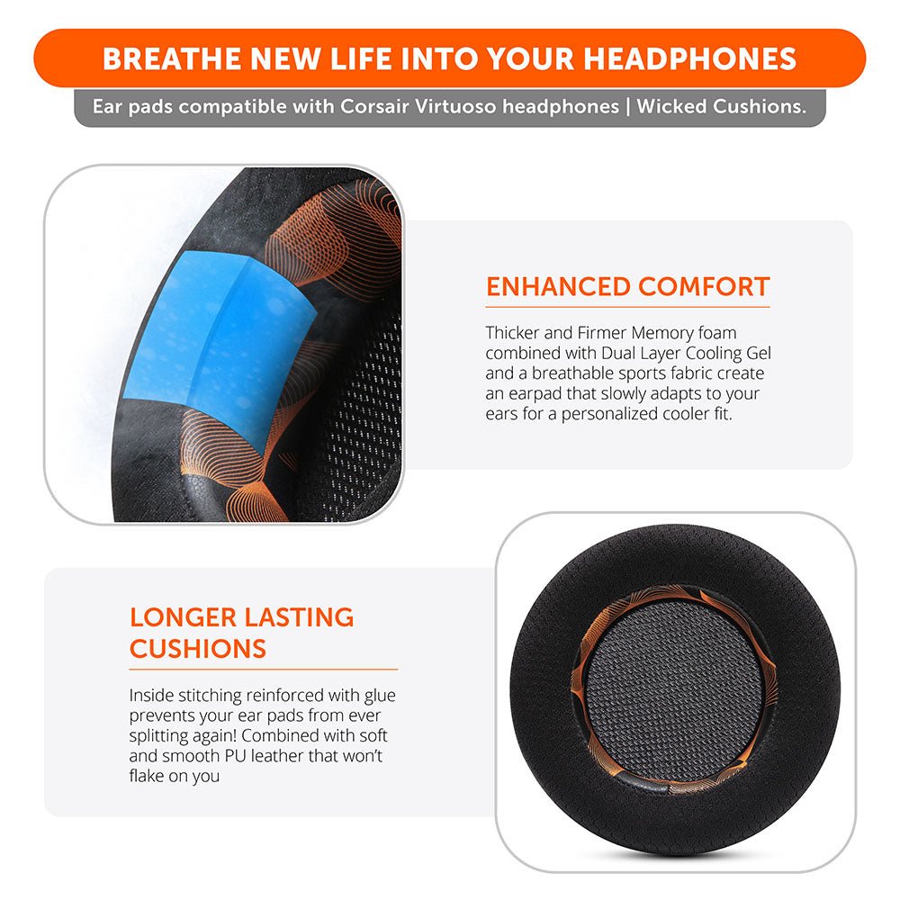Corsair Virtuoso Earpads - WC FreeZe Cooling GelCooling Gel Ear PadsTorqelo.com