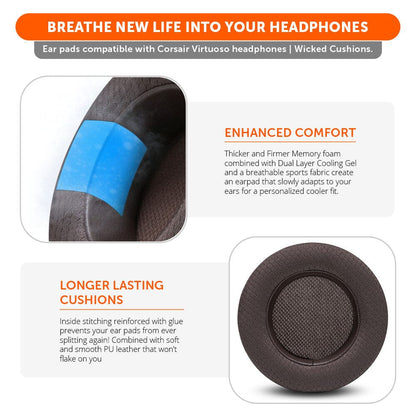 Corsair Virtuoso Earpads - WC FreeZe Cooling GelCooling Gel Ear PadsTorqelo.com