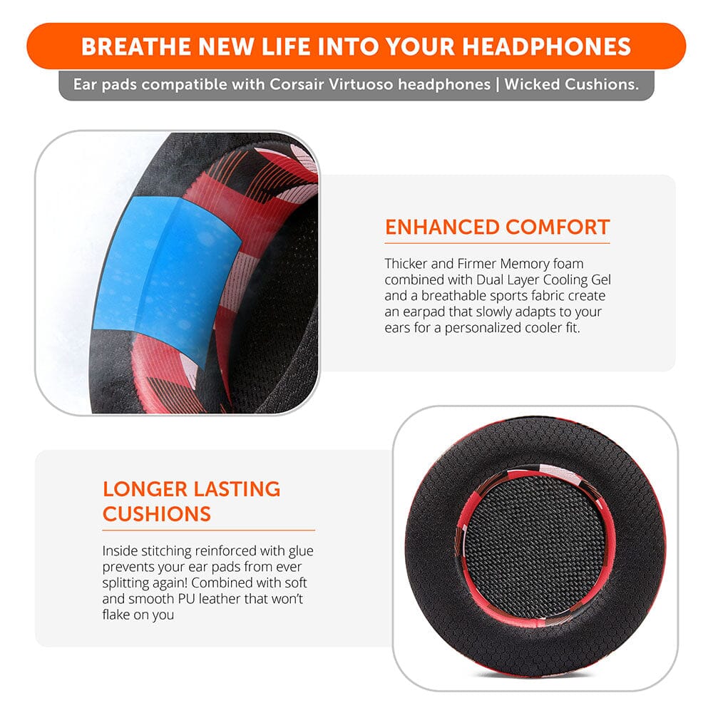 Corsair Virtuoso Earpads - WC FreeZe Cooling GelCooling Gel Ear PadsTorqelo.com