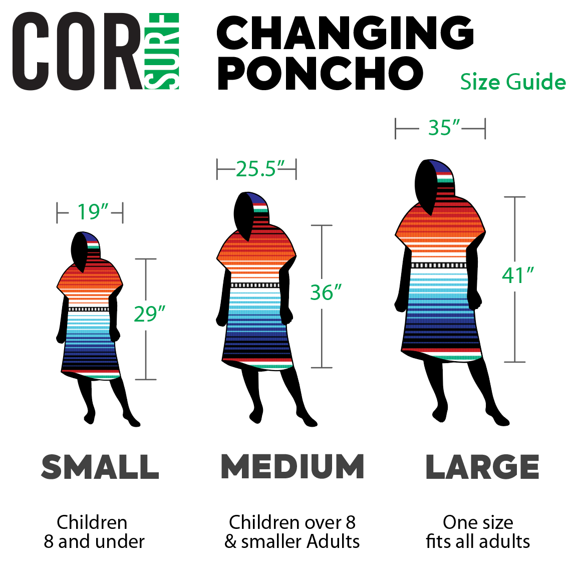 Changing Towel Poncho (Kailua) Kids Size by COR Surf