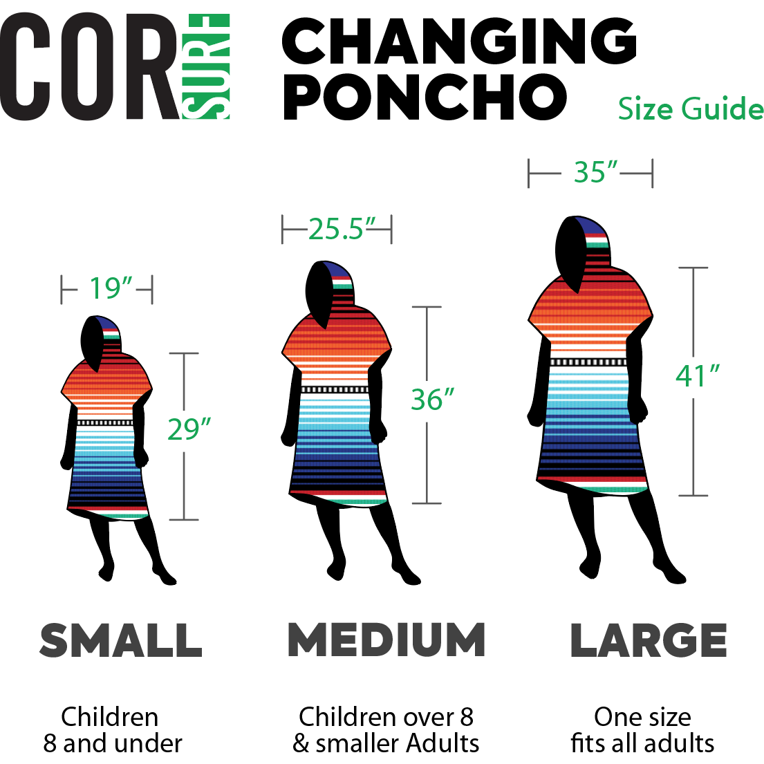 Kids Changing Towel Poncho - Solid Colors by COR Surf