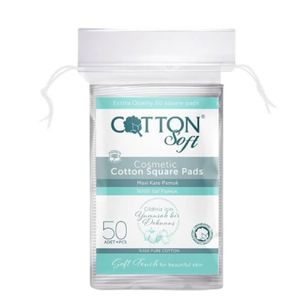 Cotton Soft Maxi Square Makeup Remover Pads 50 Count by Beauty Care Bag