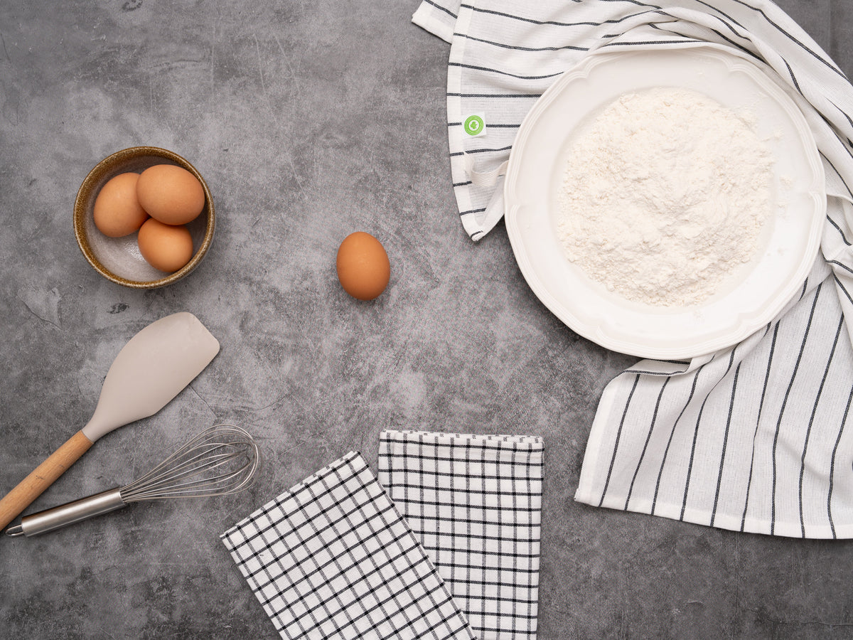 Stripe and check cotton kitchen towels – view 5
