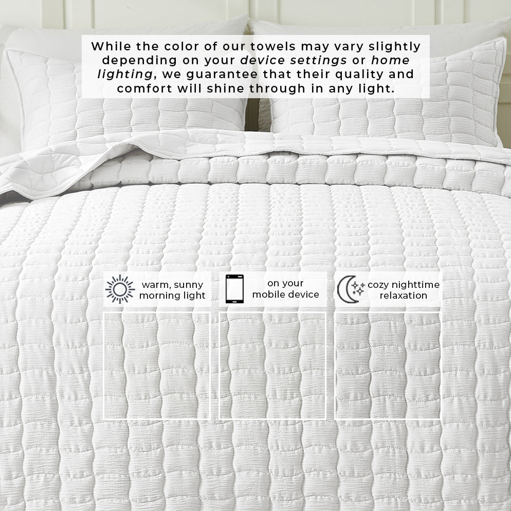 Gauze Quilt Set - Wave Stitch Collection by Great Bay Home