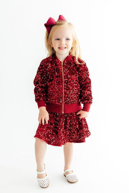 Cranberry Velvet Sequin Twirl SkortSequin SkortTorqelo.com