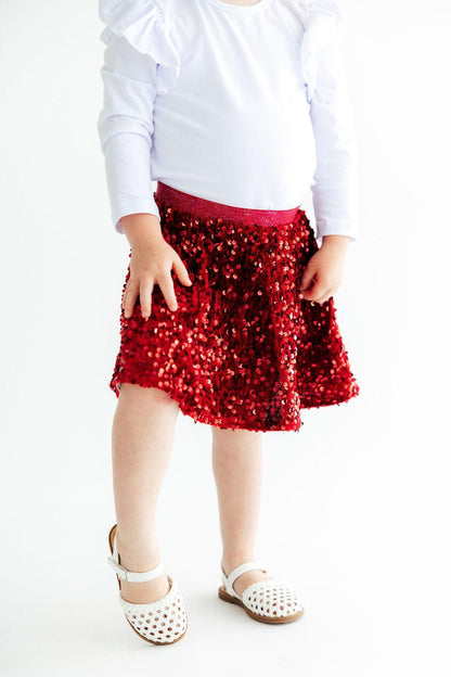 Cranberry Velvet Sequin Twirl SkortSequin SkortTorqelo.com