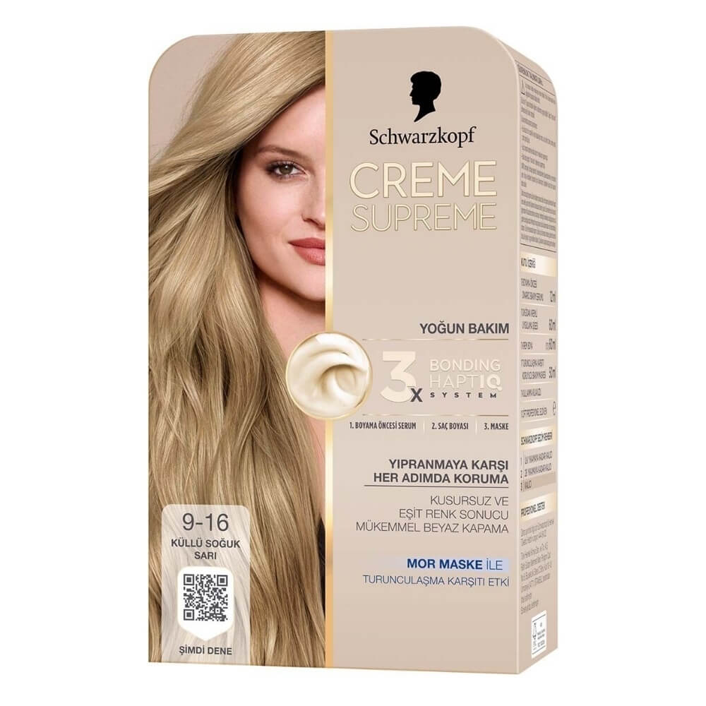 Creme Supreme Full Kit 9-16 Ashy Cold Blonde Hair Color by Beauty Care Bag