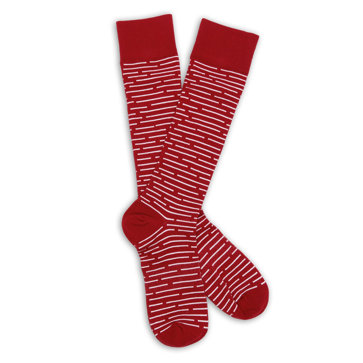 Crimson Broken Stripe Dress SocksTeam ColorwaysTorqelo.com